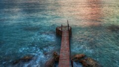 nature Sea hdr pier rock