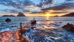 nature Sea sunset sky rock outdoors sunlight