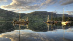 Nature ships reflections