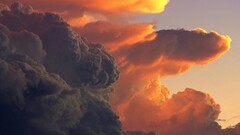 nature sky clouds sunset storm contrast orange
