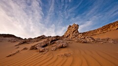 nature sky landscape rock desert