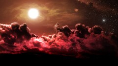 nature sky sun digital art red