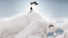 Nature snow black blue white woman skin colors fashion models