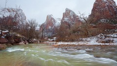 Nature snow court Utah Zion National Park national park