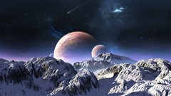 Nature snow Mountains abstract rocks planets outer space