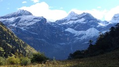 Nature snow Mountains clouds hills peaks
