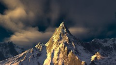 Nature snow Mountains clouds peak 3d 3D renders