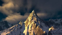 Nature snow Mountains clouds peak 3d 3D renders