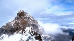 Nature snow Mountains clouds peaks skyscapes