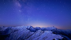 Nature snow Mountains Milky Way night sky