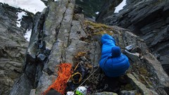 Nature snow Mountains rocks Ropes mountaineers