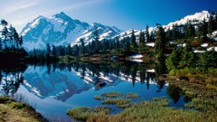 Nature snow water Mountains Green Alpine highterrain Tarn