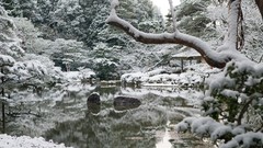 Nature snow winter autumn Japan Garden lakes