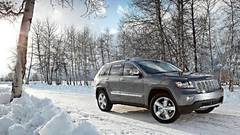 Nature snow winter cars jeep SUV Jeep Grand Cherokee