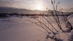 Nature snow winter sun Mountains land