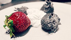 Nature strawberries fruits selective coloring