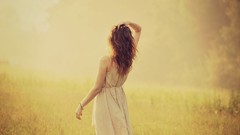 Nature summer woman brunettes