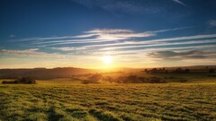 nature sunset hills landscape clouds sky outdoors sunlight