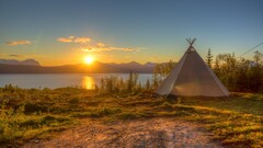 nature sunset landscape camping