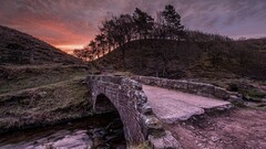 nature sunset landscape hdr Bridge sky sunlight Trees river