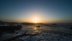 nature sunset Sea Japan torii