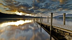 nature sunset sky Lake