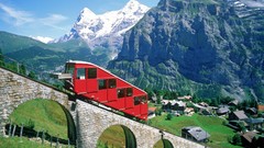 Nature switzerland Alps railway