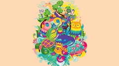 Nature Trees Animals abstract multicolor creatures