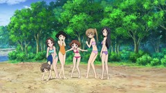 Nature Trees Anime glasses Beaches blondes smiling anime girls 