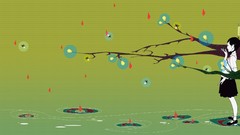 Nature Trees Anime skirts anime girls school uniforms black hair