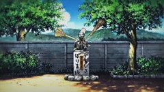 Nature Trees Anime statues sunlight illustrations Nichijou