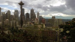 Nature Trees apocalyptic buildings cities