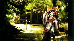 Nature Trees buildings bows shadows sunlight smiling long hair 