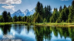 Nature Trees clouds lakes reflections skyscapes