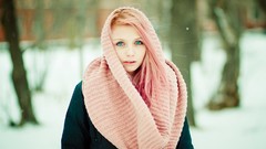 Nature Trees eyes close-up faces blue eyes redheads