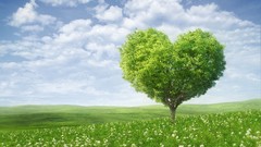 Nature Trees Green Hearts plains fantasy art