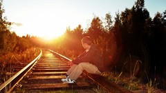 Nature Trees Men railroad