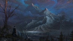 Nature Trees Mountains Men artwork fantasy art