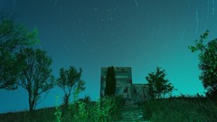 Nature Trees night Stars Parks romania buildings skies