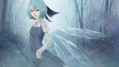 Nature Trees snow winter blue ice wings dress blue hair blue 