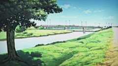 Nature Trees water Anime rivers illustrations Nichijou