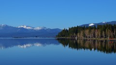 Nature Trees water Boats morning lakes reflections skies Lake 
