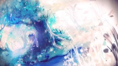 Nature Trees water bright woman Plants sitting streams skirts 