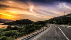 Nature Trees water clouds streets