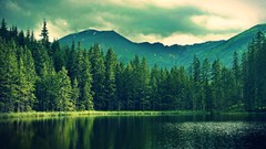 Nature Trees water Mountains clouds lakes rivers skies forests