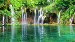 Nature Trees water summer waterfalls