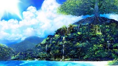 Nature Trees water waterfalls skies