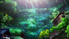 Nature Trees waterfalls countryside houses rivers scenic 