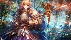 Nature Trees weapons Plants spikes armor lance belts blondes 