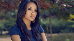 Nature Trees woman asians long hair brunettes